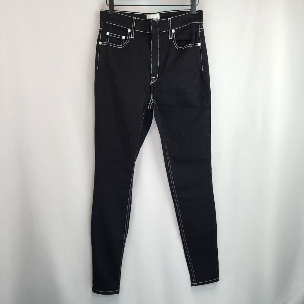 Cotton Citizen Women's Black White Contrast Stitching Cigarette Jeans Size 29